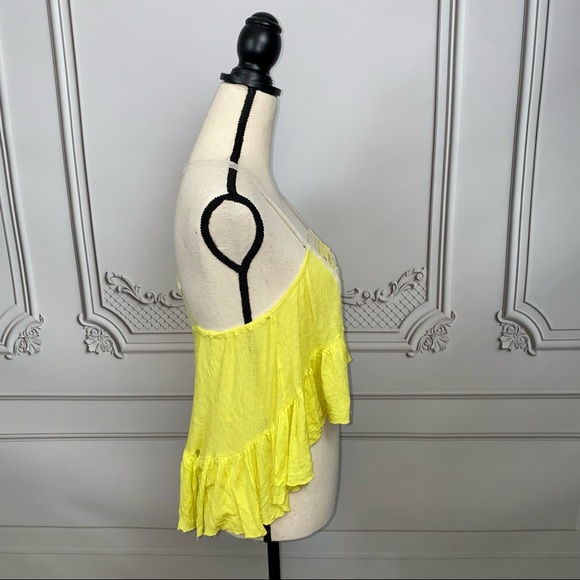 Free People Vintage Sunshine Yellow Lace Tank Top | Size S - Picture 7 of 10